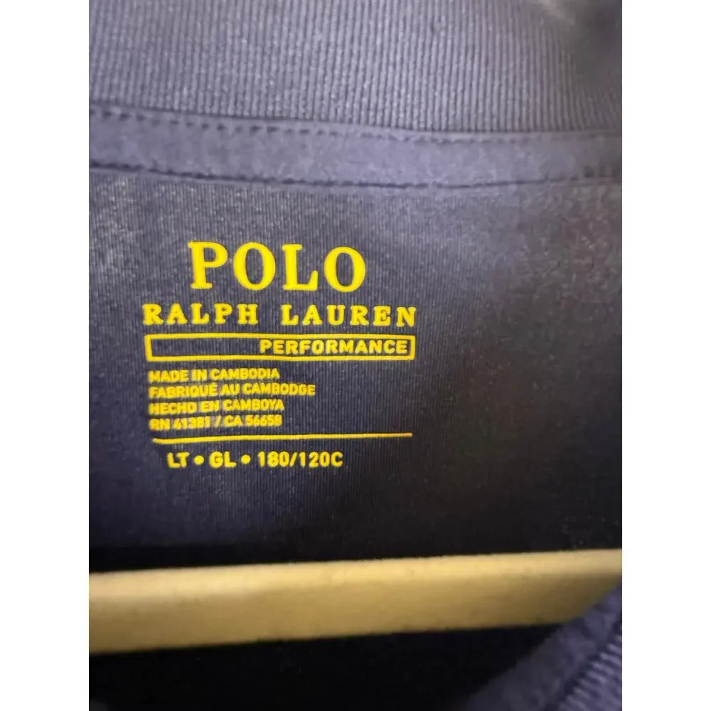 Ralph Lauren Performance Polo Shirt Men's Size Large Tall Navy Blue‎ Golf